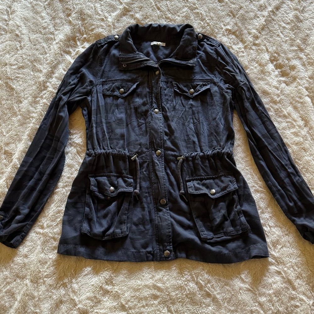 Maurices Dark Blue Camo Lightweight Utility Jacket
